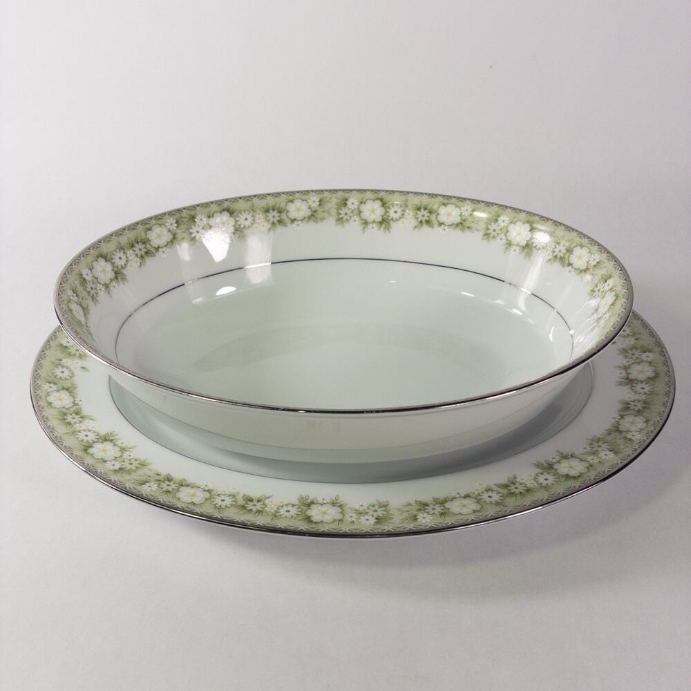 Vintage Noritake Princeton 9" Oval Vegetable Bowl w/ Underplate 6911